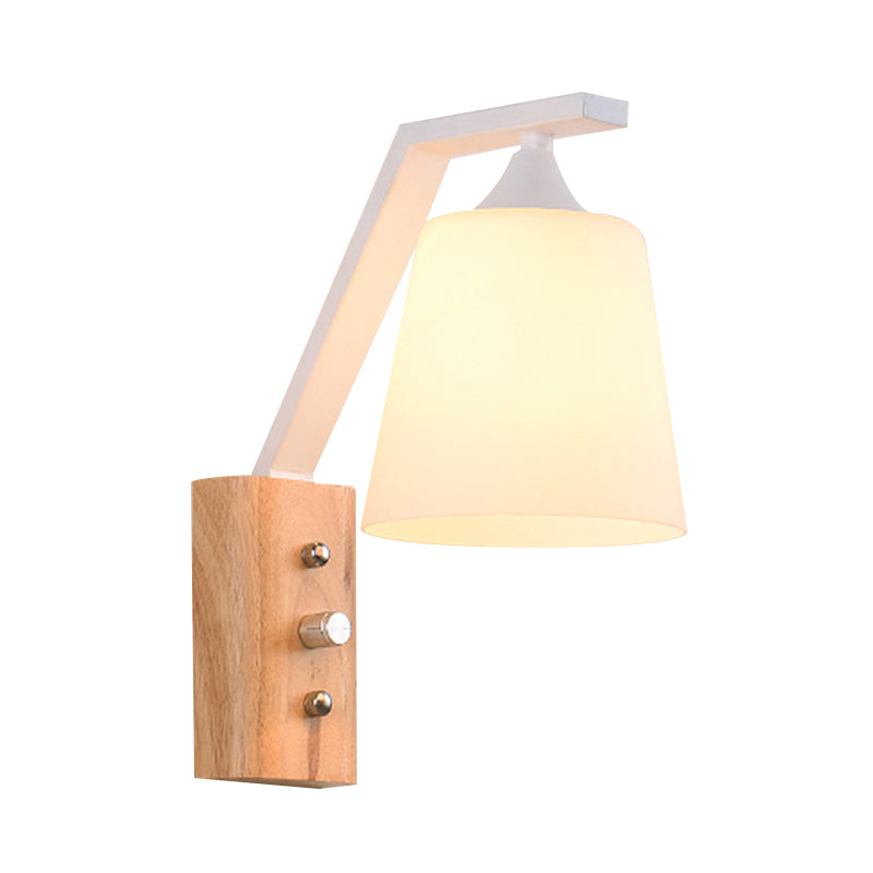 Bodet Shade Stair Corridor Lampe Opal Verre 1 tête CONTEMPORARY SCONCE LIGHT