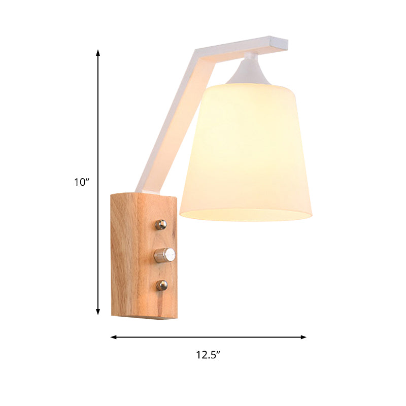 Bodet Shade Stair Corridor Lampe Opal Verre 1 tête CONTEMPORARY SCONCE LIGHT