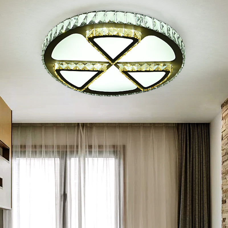 LED Flush Mount Ceiling Fixture Modern Flower/Lemon Slice Clear Crystal Flushmount Lighting for Bedroom