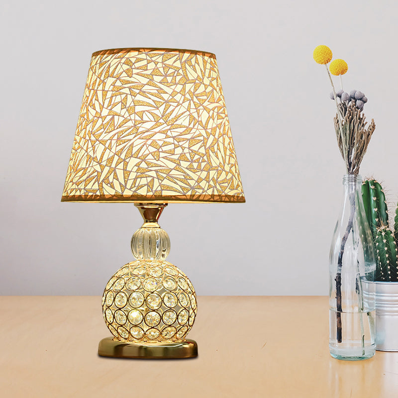 Bal slaapkamer tafel licht modern kristal ingebed 1 lamp goud/zilver/rode nachtkastje lamp met geometrische/pioen/hartverscheurende schaduw