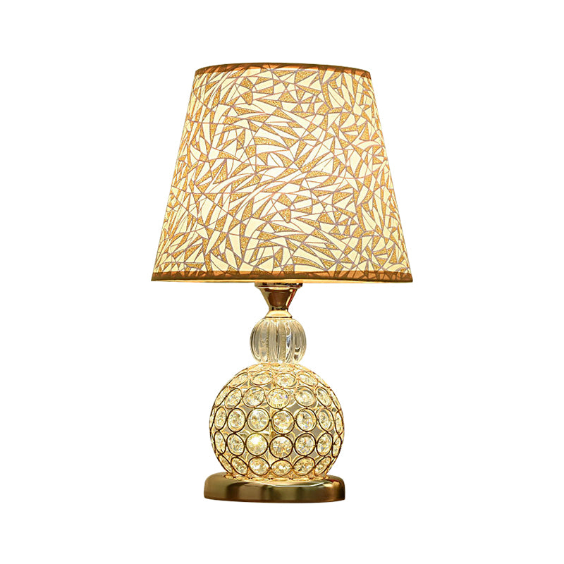 Bal slaapkamer tafel licht modern kristal ingebed 1 lamp goud/zilver/rode nachtkastje lamp met geometrische/pioen/hartverscheurende schaduw