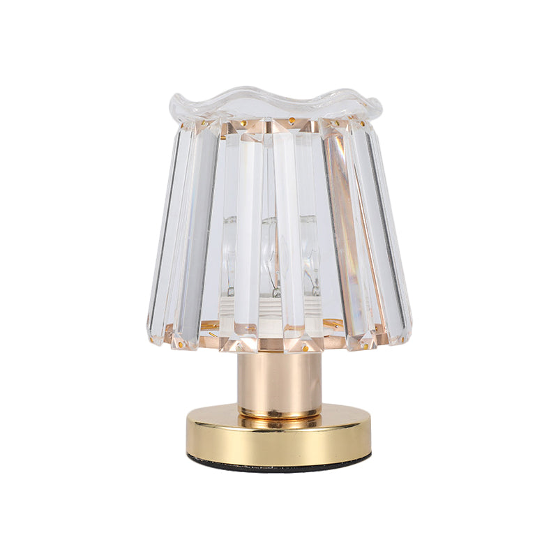 Prismi di cristallo smussato Lampada da scrivania affusolata Lampada da lettura minimalista a 1 luce in oro