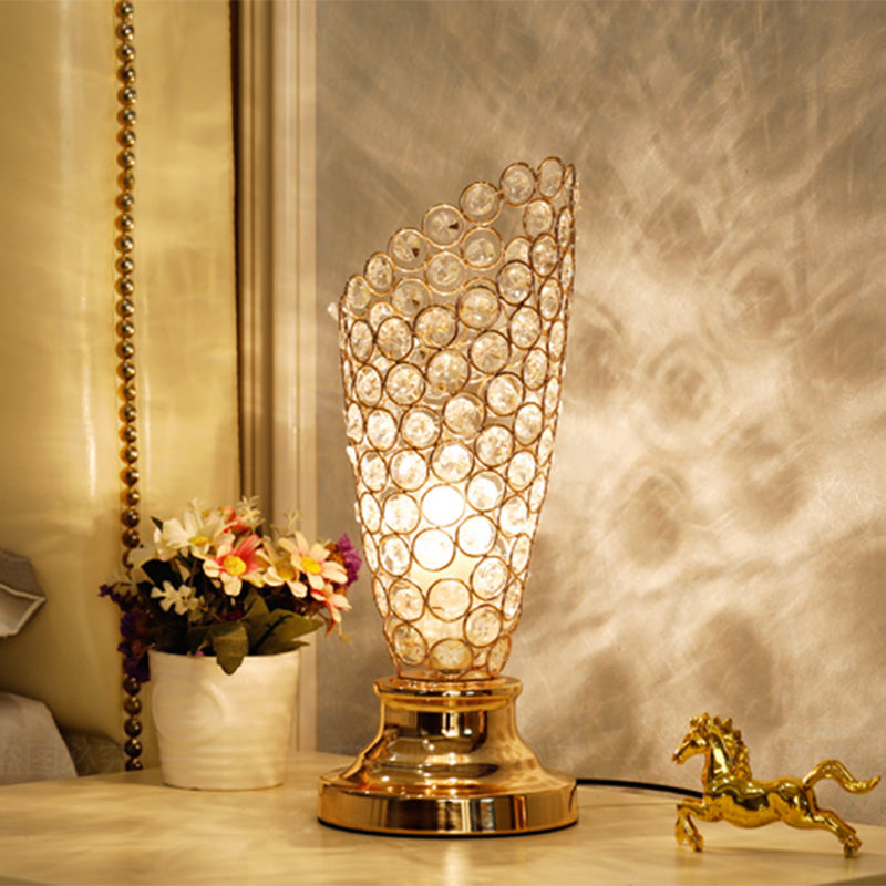 Modernisme 1 Tableau de bulbe Lumière avec une teinte incrustée en cristal Gold Facered / Cylinder Lampe