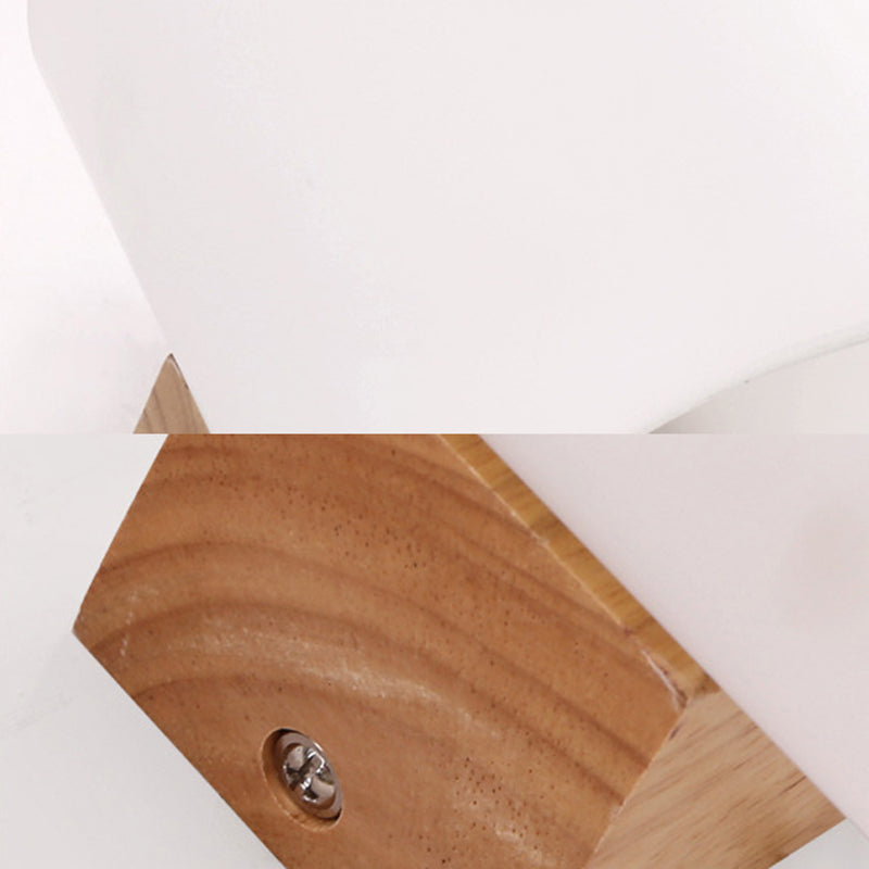 Cylinder Shade Adult Bedroom Wall Lighting Frosted Glass Japanese Wall Lamp in Beige
