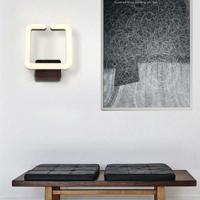 Cadre carré LED salon MUR MURS acrylique 1 lumière éclairage mural simple en lumière chaude / blanc / naturel