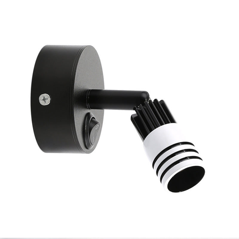 Cilindrische metalen wand gemonteerd licht Hedendaagse LED Black/White SCONCE LIMMUTE IN WART/WIT LICHT