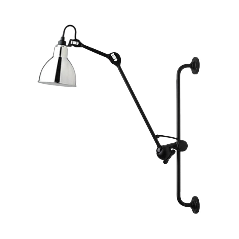 Tombre de cúpula negro/negro Luz de pared Modernista 1 Cabeza Lámpara de pared ajustable metálica para el comedor
