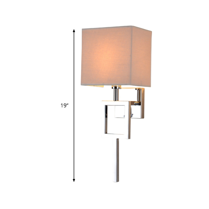 Lampada quadrata contemporanea in tessuto lampada in tessuto LED Wall Sconce Sconce in beige per camera da letto