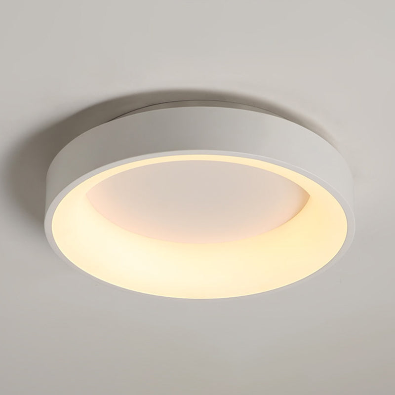 Round Flush Mount Recessed Lighting Simple Acrylic White/Grey 16/19.5 Inch W LED Ceiling Fixture with Hollow Design, Warm/White Light