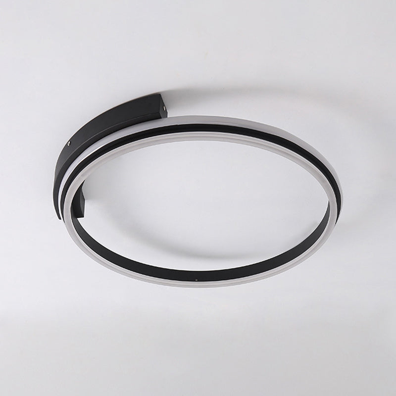 Acrylic Hoop Surface Ceiling Light Minimal Black 16.5"/20.5" Wide LED Flush Mount Recessed Lighting in Warm/White Light