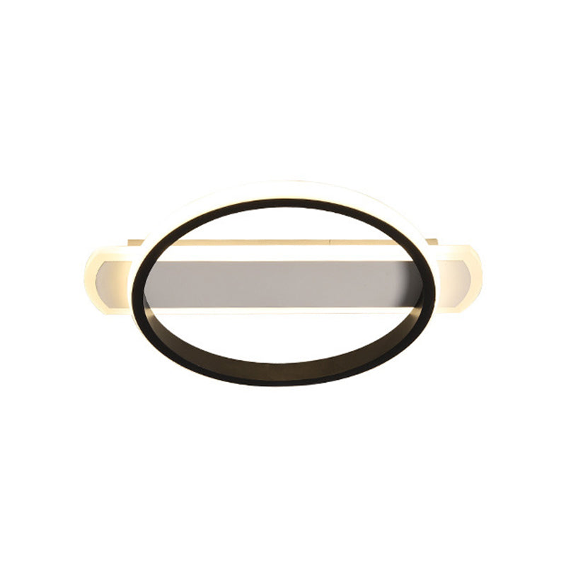 Black Round/Square-Oblong Ceiling Flush Simple Acrylic LED Flush Mounted Lighting in Warm/White Light