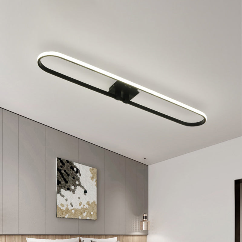 Esterno Glow Oblong Acrilico LED Flushmount Minimalista Nero Flush Plafoniera in Caldo/Bianco/Luce Naturale per Doorway