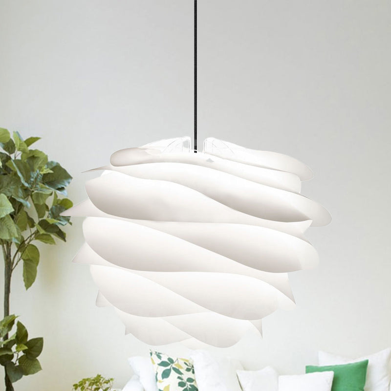 Petali a strati modernisti calare a sospensione a sospensione acrilica a 1 luci di sospensione del soffitto in bianco