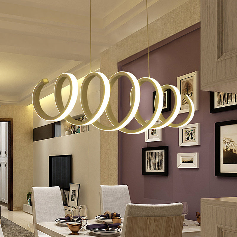 A spillo bianco a spillo a spillo moderno modernista a led il lampadario a LEDelier in luce calda/bianca/naturale per sala da pranzo