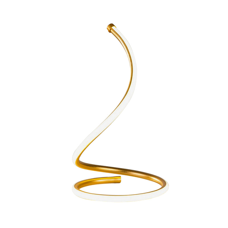 Lámpara de mesa de led dorada de luz de gel de sílice espiral de sílice para el dormitorio