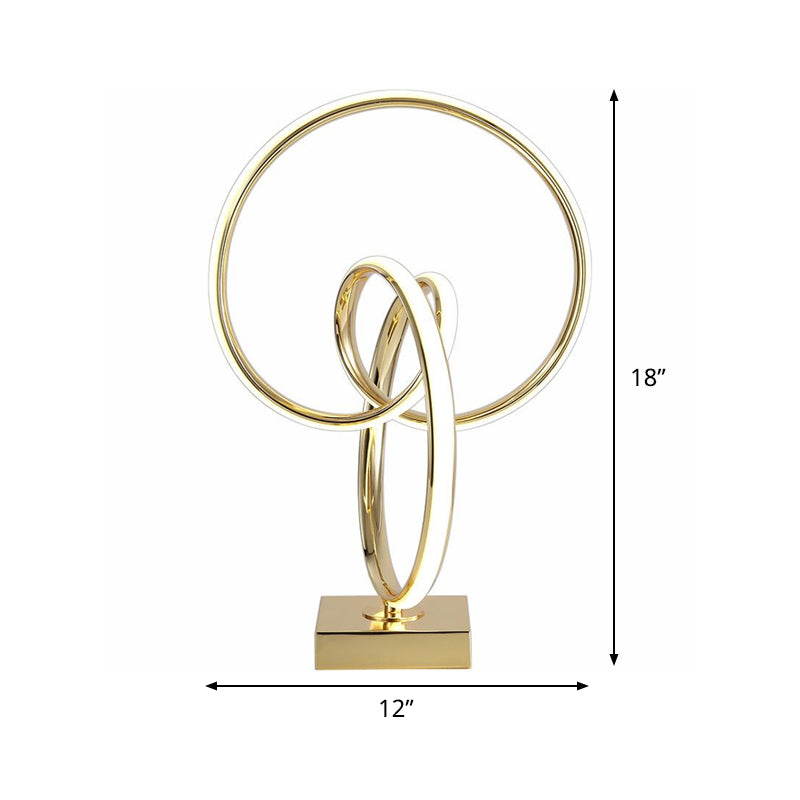 Acrylic Twisted Table Light Simple Polished Gold LED Night Stand Lamp in Warm/White Light