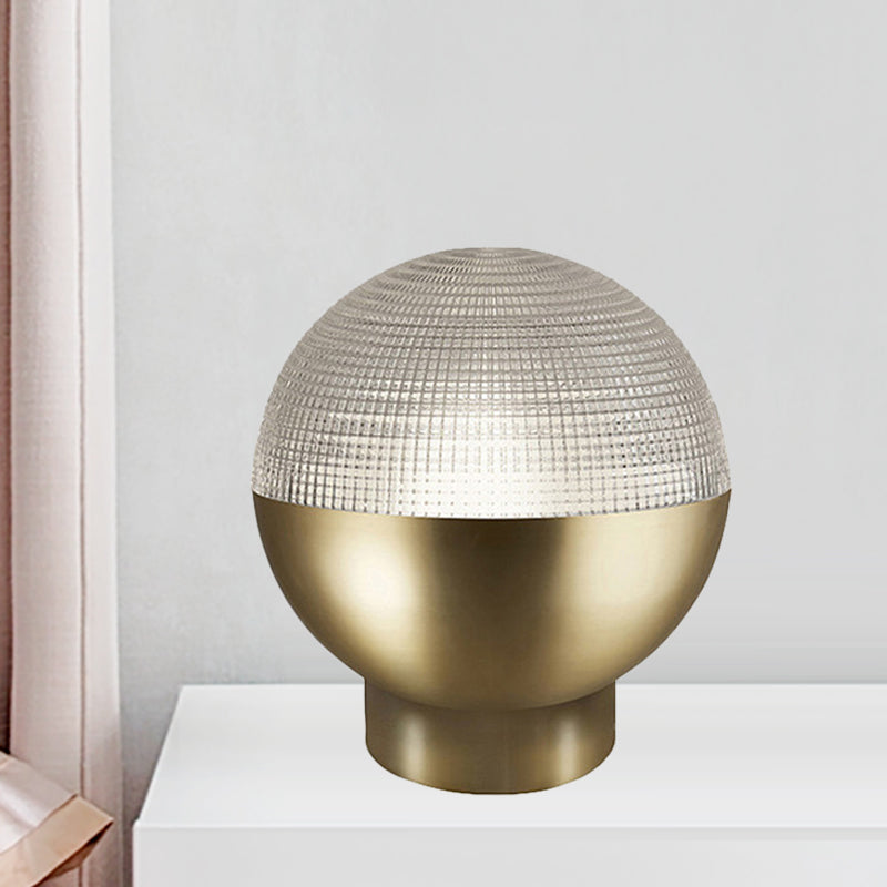 Eenvoudige wereldwijde prismatische glazen nachtlamp 1 hoofdtafelverlichting in zwart/goud voor woonkamer
