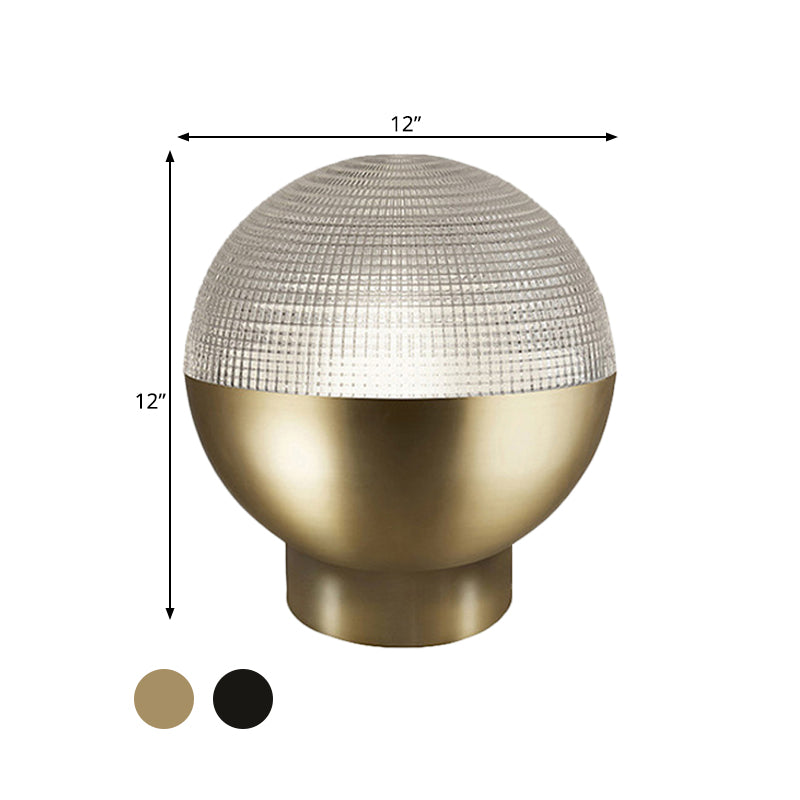 Eenvoudige wereldwijde prismatische glazen nachtlamp 1 hoofdtafelverlichting in zwart/goud voor woonkamer