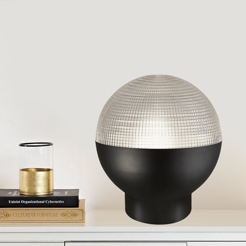 Eenvoudige wereldwijde prismatische glazen nachtlamp 1 hoofdtafelverlichting in zwart/goud voor woonkamer