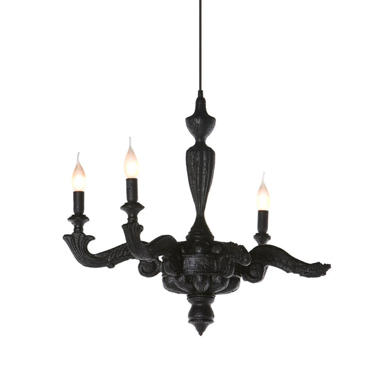 3/6-bulb kandelaar kroonluchter licht traditionele zwarte hars hanger verlichtingsarmatuur voor woonkamer