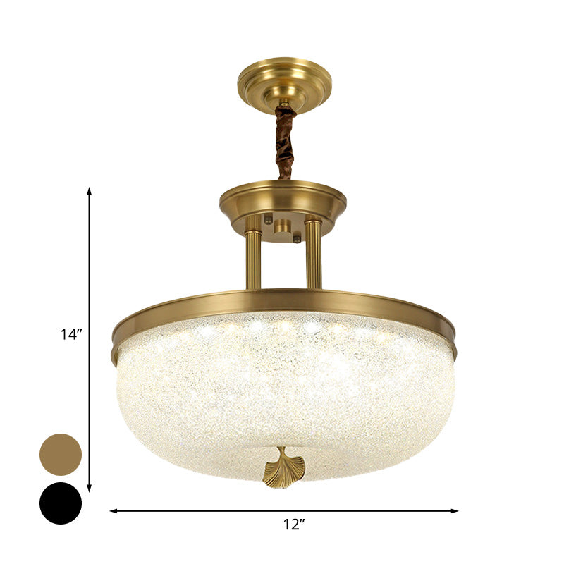 12 "/16" W GOUD/ZWARTE BOLL HANGENDE Kroonluchter Vintage Frosted White Glass Eetkamer LED Hanglicht