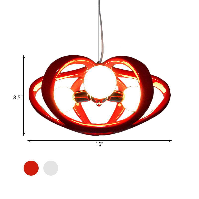 Hars Melon Cage Kroonluchter Macaron 3 Heads Rood/Wit hanger plafondlicht boven eettafel