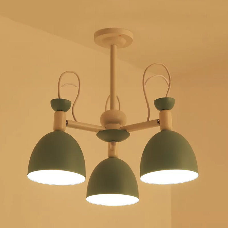 Omgekeerde beker dinette kroonluchter ijzer 3/6 kops macaron plafond suspensielamp in blauw en wit