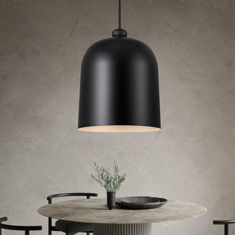 Black / White / Grey Moveable Dôme Pendant Nordic 1 Bulbe Metal Plafond Lampe Suspension pour salle à manger