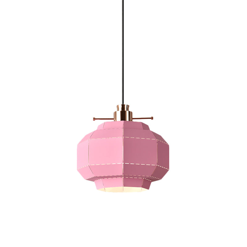 1 Glühbirnen -Este -Pendel -Leicht -Makkaron -Rosa -Hang -Anhänger mit facettierter Laternen -Eisenschatten