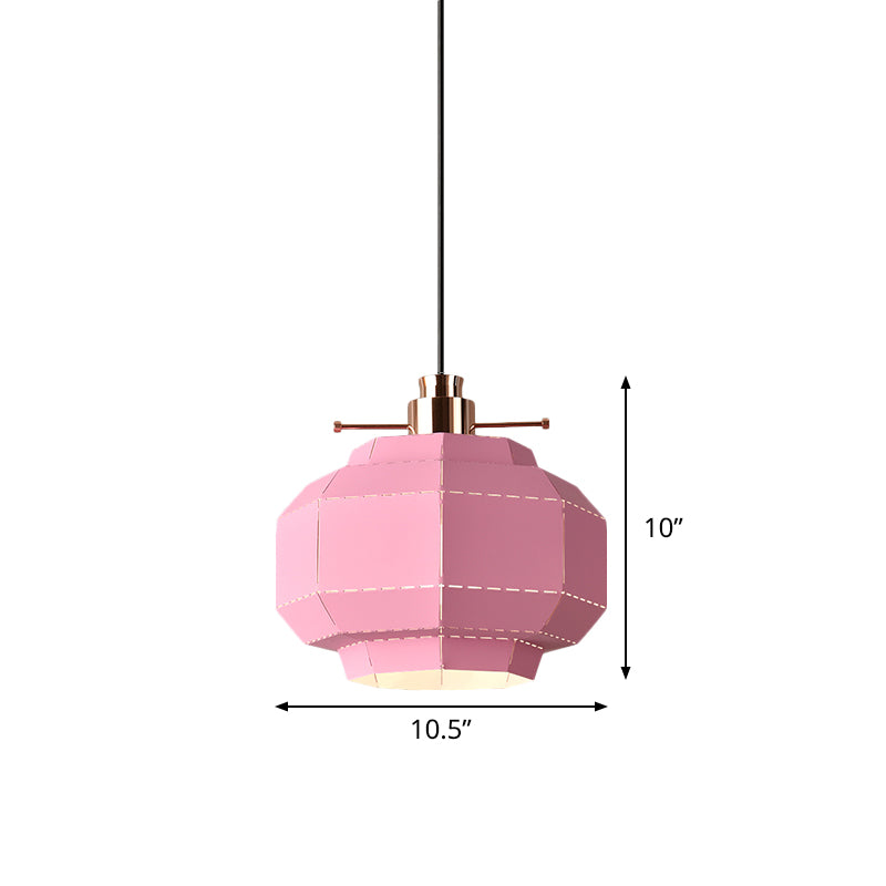 1 Glühbirnen -Este -Pendel -Leicht -Makkaron -Rosa -Hang -Anhänger mit facettierter Laternen -Eisenschatten