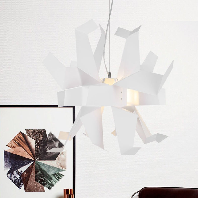 Decorazioni arte per la lampada a sospensione origami bianca/rossa per uccelli art 1 ° foglio di illuminazione sospeso in ferro leggero sopra il tavolo