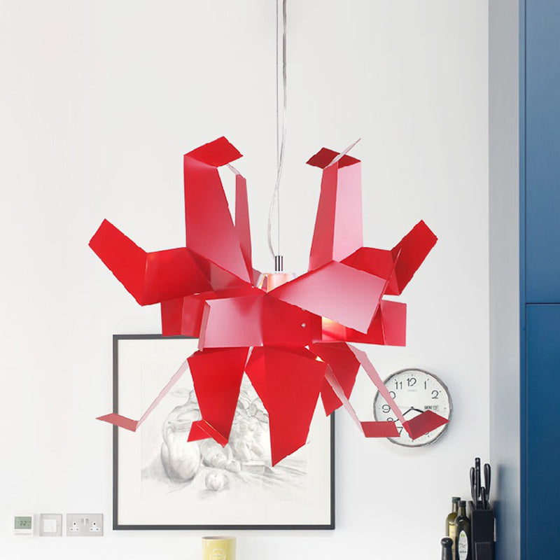 Decorazioni arte per la lampada a sospensione origami bianca/rossa per uccelli art 1 ° foglio di illuminazione sospeso in ferro leggero sopra il tavolo