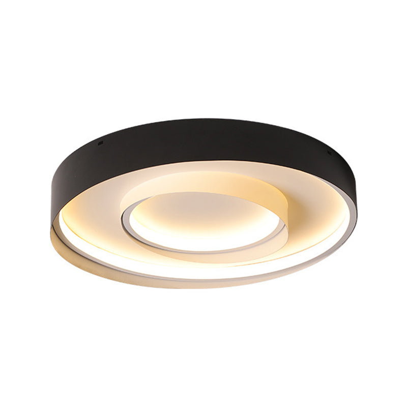 2-Circle Hotel Flush Mount Light Acrylic Minimalism 18/22 Inch Dia LED Ceiling Fixture in Warm/White Light