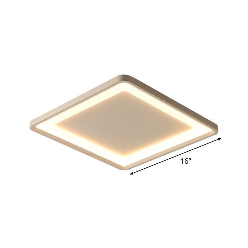 Superdun vierkant aluminium inbouwlicht Eenvoud Wit 16"/19,5" breed LED-plafondmontagearmatuur in warm/wit licht