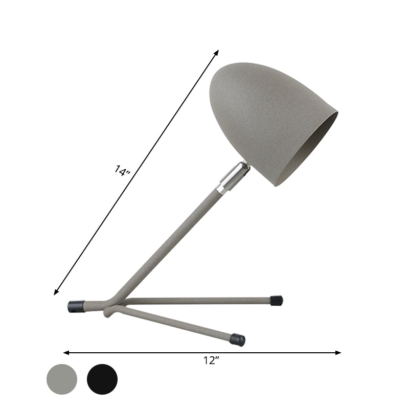Bullet Head Rotatable Task Lighting Nordic Metal Single Silver Grey/Black Desk Lamp with Oblique Design