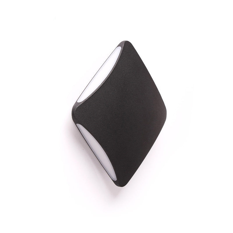 Moderne stijl diamant wandmontage licht aluminium 4 "/6" brede led veranda sconce lamp in zwart