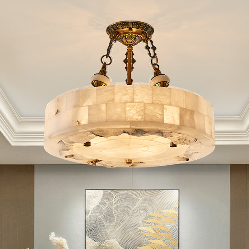 Lampada di gocce di patchwork vintage/ciotola lampadario in vetro opale opale in ottone per camera da letto