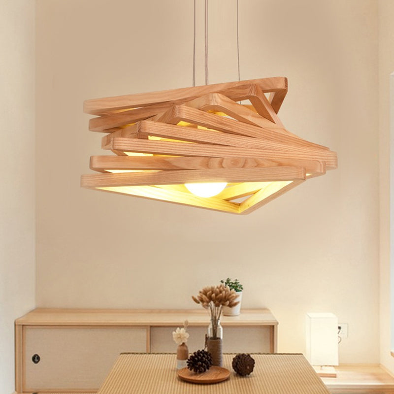 Spiral Design Triangle Pendant Light Nordic Novelty 1 Bulb Dining Room Hanging Ceiling Lamp