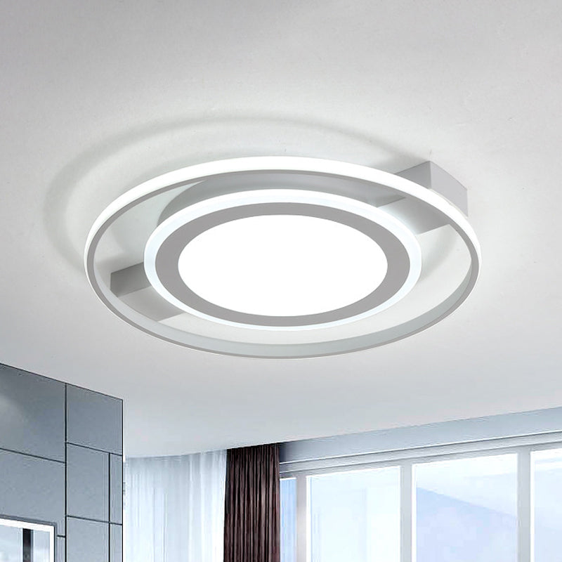 Acryl 2 Circles Flush Light Fixture Minimalist White 18"/21.5" Brede LED Plafond Mount Lamp in Warm/Wit Licht