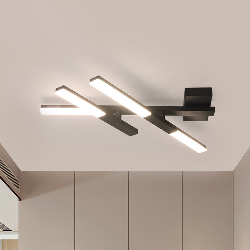 Schwarze durchtrennte Unterputz-Mount-Lampe Minimalistische Aluminium LED Deckenleuchte für Schlafzimmer