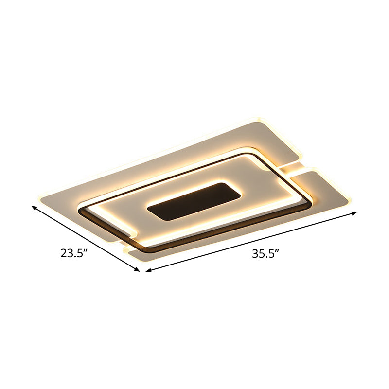 Lampada da soffitto a superficie rettangolare sottile, modernismo, in acrilico, per soggiorno, lampada da incasso a LED in bianco-nero