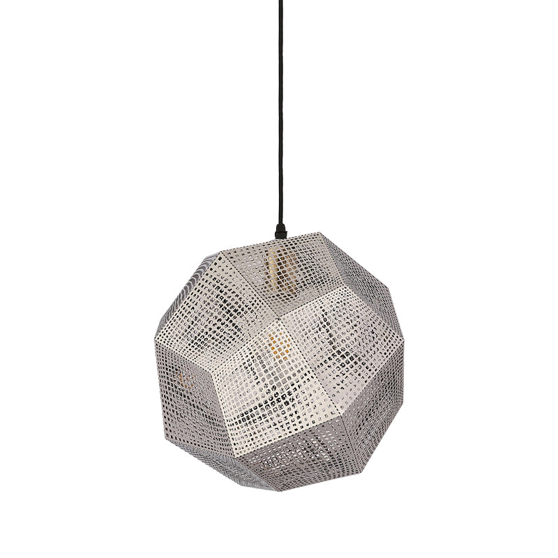 10 "/12,5" W 1 Glühbirnenleuchte Beleuchtung Retro Mesh Globe Edelstahl -Pendellicht in Chrom/Gold mit Spleißdesign