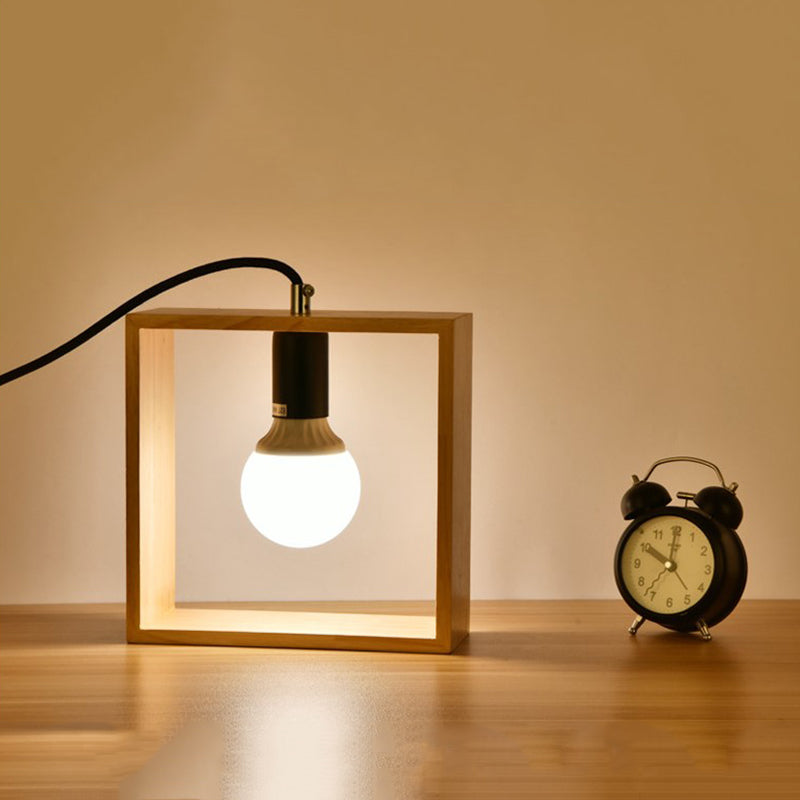 Table de conception de bulbe nue simple 1 lampe de chevet de chevet de bulbe avec cadre carré