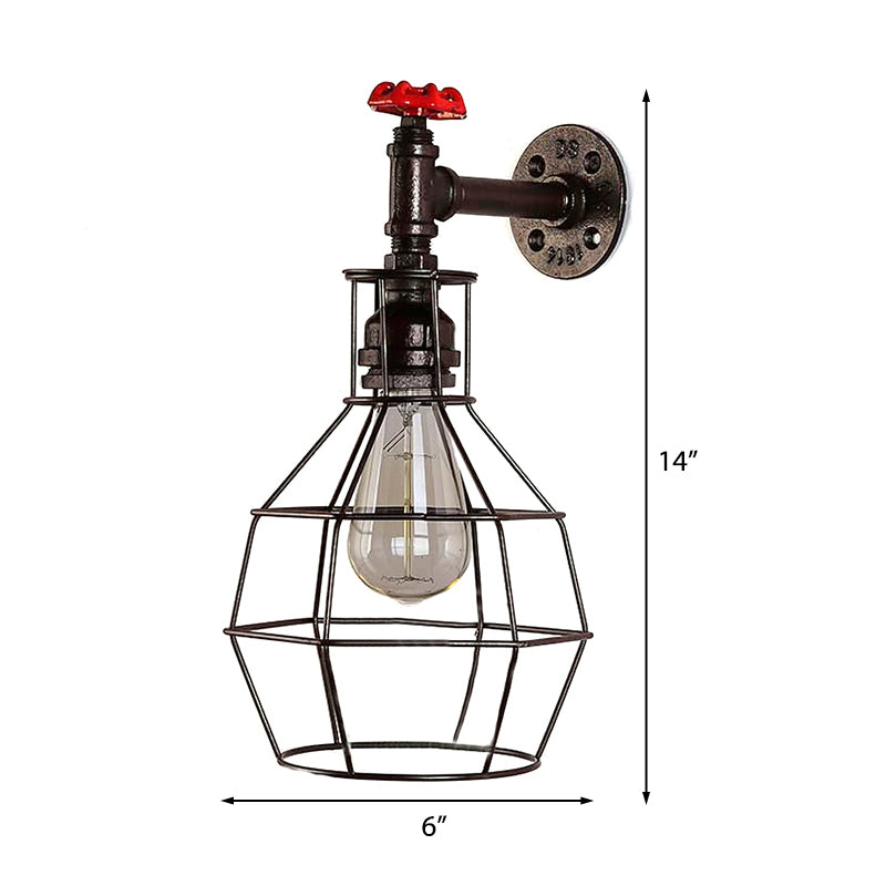 Globe Caged Corridor Wall Light Schaft