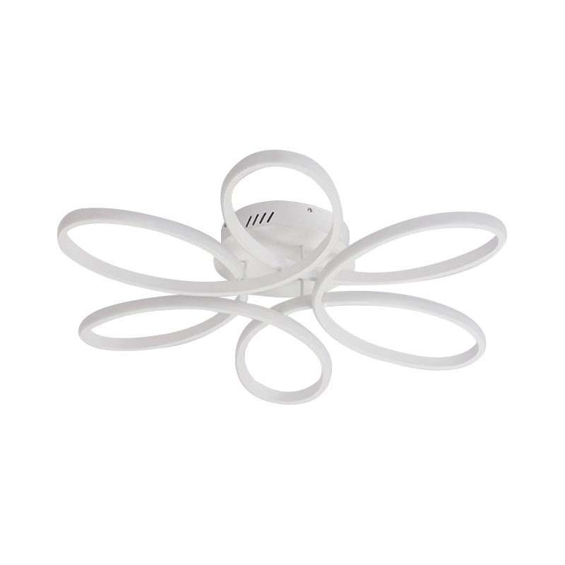 White Blossom Unterputzleuchte Moderne Acryl 23/29 Zoll breite LED-Deckenleuchte in warmem/weißem Licht für Wohnzimmer