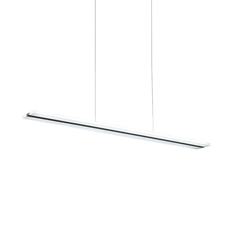 Acrylic Linear Hanging Pendant Minimalism Black LED Ceiling Suspension Lamp in Warm/White/Natural Light