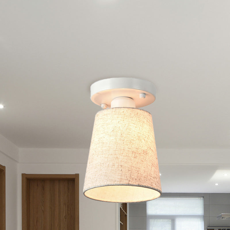 Kleine Horn-Schlafzimmer halbbündige Licht-Stoff Single-minimalist-Deckenmontage-Lampe in Schwarz/Weiß