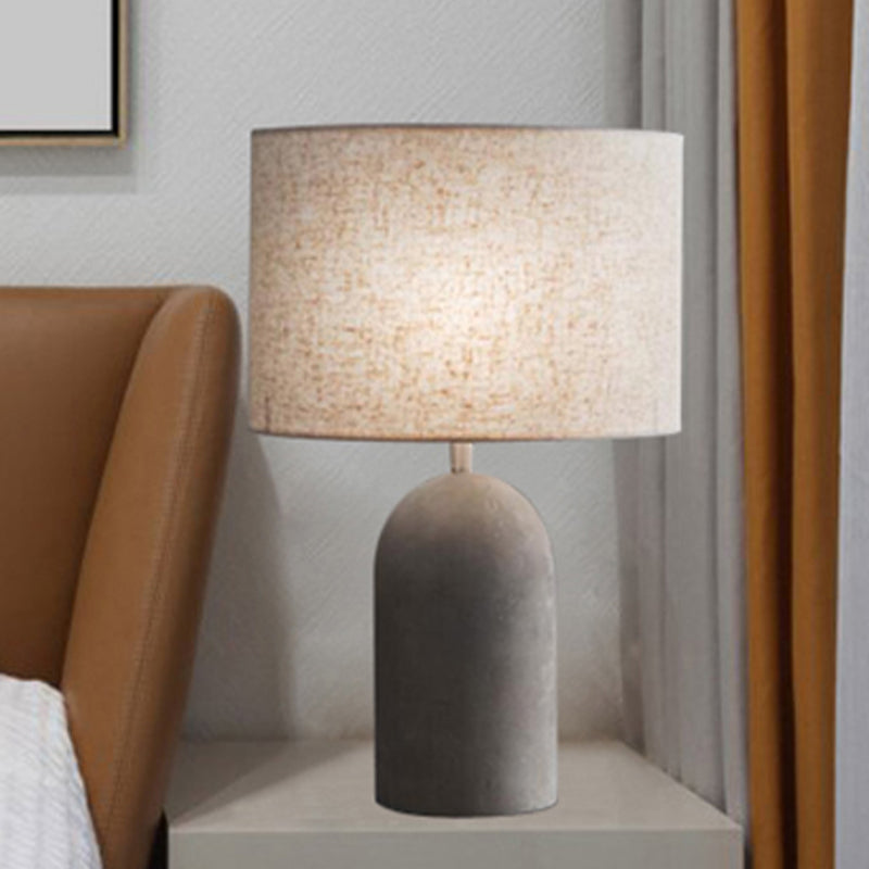 Capsule de demi-capsule Éclairage de nuit moderne simple de nuit gris simple avec tissu de tambour