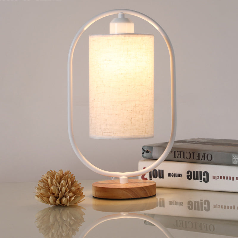 Colonna spina nell'illuminazione per comodini Fassuto moderno Manotte a 1 luci Light con cornice di ellisse nero/bianco e base in legno