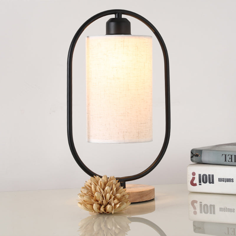 Colonna spina nell'illuminazione per comodini Fassuto moderno Manotte a 1 luci Light con cornice di ellisse nero/bianco e base in legno